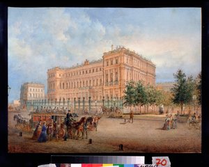 Uitzicht op het Nicolaaspaleis in Sint-Petersburg door Vasili Semenovich Sadovnikov