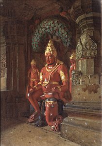 Een Vishnu-beeld in de Indra-tempel, 1874 door Vasili Vasilievich Vereshchagin