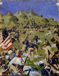 Aanval van de Rough Riders op San Juan Hill in 1898, ca. 1900 door Vasili Vasilievich Vereshchagin