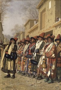 Dervishes koor bedelend om aalmoezen in Tasjkent, 1870 door Vasili Vasilievich Vereshchagin