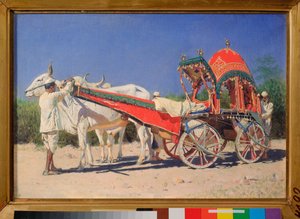 Voertuig van een rijke familie in Delhi (India) door Vasili Vasilievich Vereshchagin