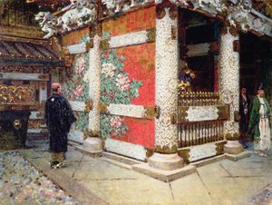 De Shinto-tempel in Nikko, Japan door Vasili Vasilievich Vereshchagin