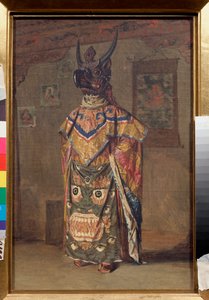 Lama op een boeddhistisch feest in het Rumtek-klooster in Sikkim door Vasili Vasilievich Vereshchagin