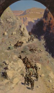 Artillerie in de Kaukasische bergen, 1883 door Vasilij Dmitrievich Polenov
