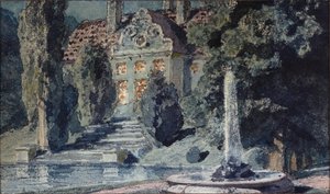 Decorontwerp voor de opera Boris Godoenov van M. Moessorgski door Vasilij Dmitrievich Polenov