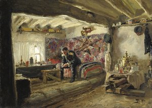 Het Hoofdkwartier van het Rushchuk Regiment van Tsesarevich Alexander Alexandrovich in Brestovets door Vasilij Dmitrievich Polenov
