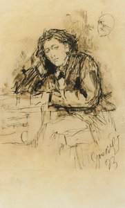Portret van de componist Anton Rubinstein 1829-1894, 1893 door Vasilij Ivanovic Surikov