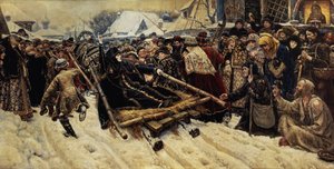 De Executie van Boyarina Pajaritar Morozova (gest.1675) 1887 door Vasilij Ivanovic Surikov