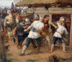 De heidenen doodden de eerste christenen van Kievan Rus door Vasilij Ivanovic Surikov