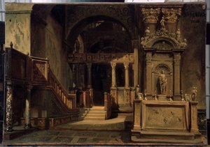 Interieur van de Basiliek van San Marco in Venetië door Vasily Grigorievich Khudyakov