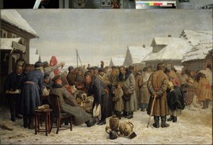 Openbare veiling van eigendommen wegens schulden door Vasily Maximov