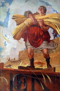 Collectieve boer door Vasily Nikolaevich Kostyanitsyn
