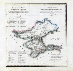 Kaart van het Gouvernement Taurida, 1822 door Vasily Petrovich Pyadyshev