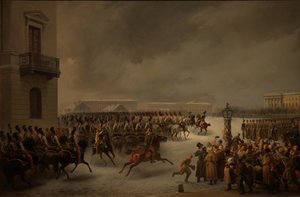 De Decembristenopstand op het Senaatsplein op 14 december 1825