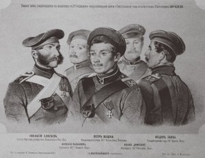 De soldaten die zich onderscheidden in de verdediging van Sebastopol door Georg Wilhelm Timm