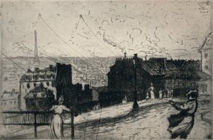 Vliegeren, Montmartre, 1915 door Vaughan Trowbridge