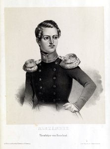 Kroonprins Alexander Nikolajevitsj, lithografie door Velten