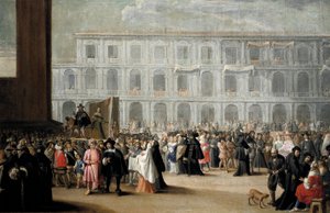 Carnaval op het San Marcoplein, Venetië