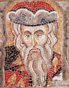 Hoofd van een profeet (mozaïek) door Veneto Byzantine School