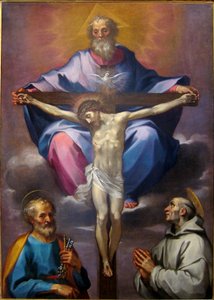 De Drie-eenheid met de heiligen Petrus en Bernhard