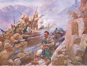 De bestorming van Dargai, illustratie uit Cassells Geschiedenis van Engeland, 1900s