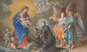 Madonna en kind verschijnen aan Sint Louis Gonzaga