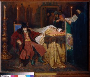 Ivan de Verschrikkelijke en zijn zoon Ivan op vrijdag 16 november 1581 door Viatcheslav Grigorievitch Schwarz
