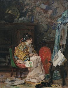 Een model in het atelier van de kunstenaar