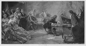 Oostenrijkse componist Joseph Haydn speelt piano door Vicente de (after) Paredes