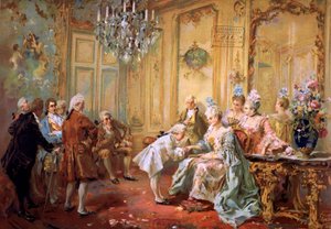 Mozart en Mme de Pompadour, ca. 1900 door Vicente de (after) Paredes