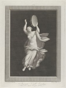 Een deels naakte bacchante die een tamboerijn bespeelt, ca. 1795-1820