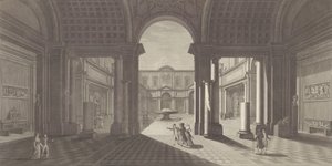 Uitzicht op de binnenplaats van het Museo Pio-Clementino, ca. 1790-1827