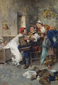 Zigeuners, man met twee vrouwen