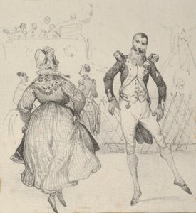 Een soldaat en een vrouw dansen door Victor Adam