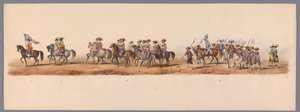 Historische optocht bij het tweede eeuwfeest van de Utrechtse Hogeschool, 1836 (plaat 5) door Victor Adam
