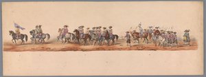 Historische optocht bij het tweede eeuwfeest van de Utrechtse Hogeschool, 1836 (plaat 5) door Victor Adam