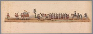 Historische optocht bij het tweede eeuwfeest van de Utrechtse Hogeschool, 1836 (plaat 3) door Victor Adam