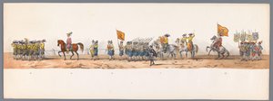 Historische optocht bij het tweede eeuwfeest van de Utrechtse Hogeschool, 1836 (plaat 7) door Victor Adam