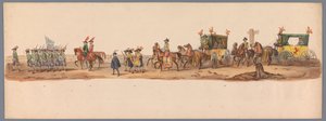 Historische optocht bij het tweede eeuwfeest van de Utrechtse Hogeschool, 1836 (plaat 6) door Victor Adam