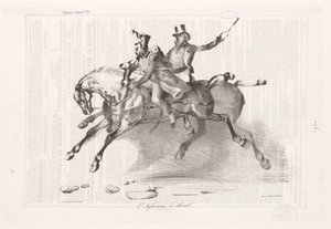 Karikatuur van de infanterie te paard