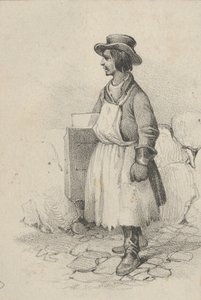 Man met een Schort en een Hoed, midden 19e eeuw door Victor Adam
