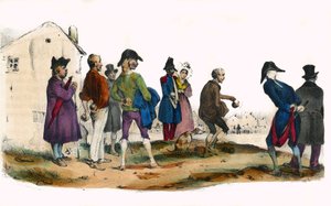 Martin, de honkbalspeler. In “Album Grotesque, Keuzes van Uitstekende Typen”, illustraties door Victor Adam, Parijs, circa 1850.