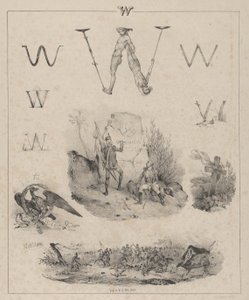 De letter W: Washington, Wagram, Waterloo door Victor Adam