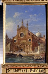 Gezichten van Venetië. De Santi Giovanni e Paolo (San Zanipolo) Kerk door Victor Adam