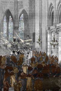 Zaak van de bezetenen van Loudun ca. 1630: de bezeten ursulinen tijdens een exorcismesessie in de kerk van Sainte Croix de Loudun
