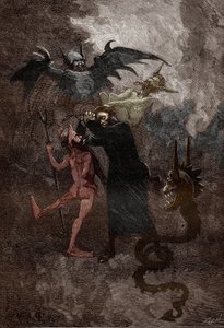 De zaak van de bezetenen van Loudun rond 1630: de demon Isaacarum wordt verdreven door jezuïetenpriester Jean-Joseph Surin (1600-1665) door Victor Armand Poirson
