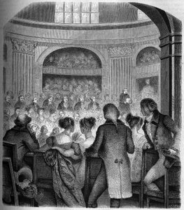 Ontvangst van Abbe Jean Sibrake (Jean-Sibrakes) (Siffrein) Maury bij de Académie Française in 1785 - Gravure door Franck door Victor Franck