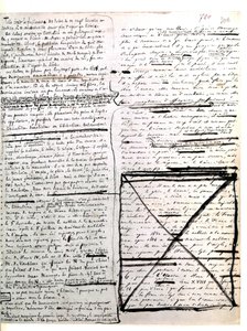 Autografische pagina van "Les Miserables" door Hugo. 1845-1861 (documenten (brieven)) door Victor Hugo
