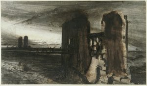 Ruïnes in een landschap, 1870
