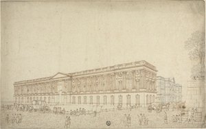 De zuilengang van het Louvre door Victor Jean Nicolle